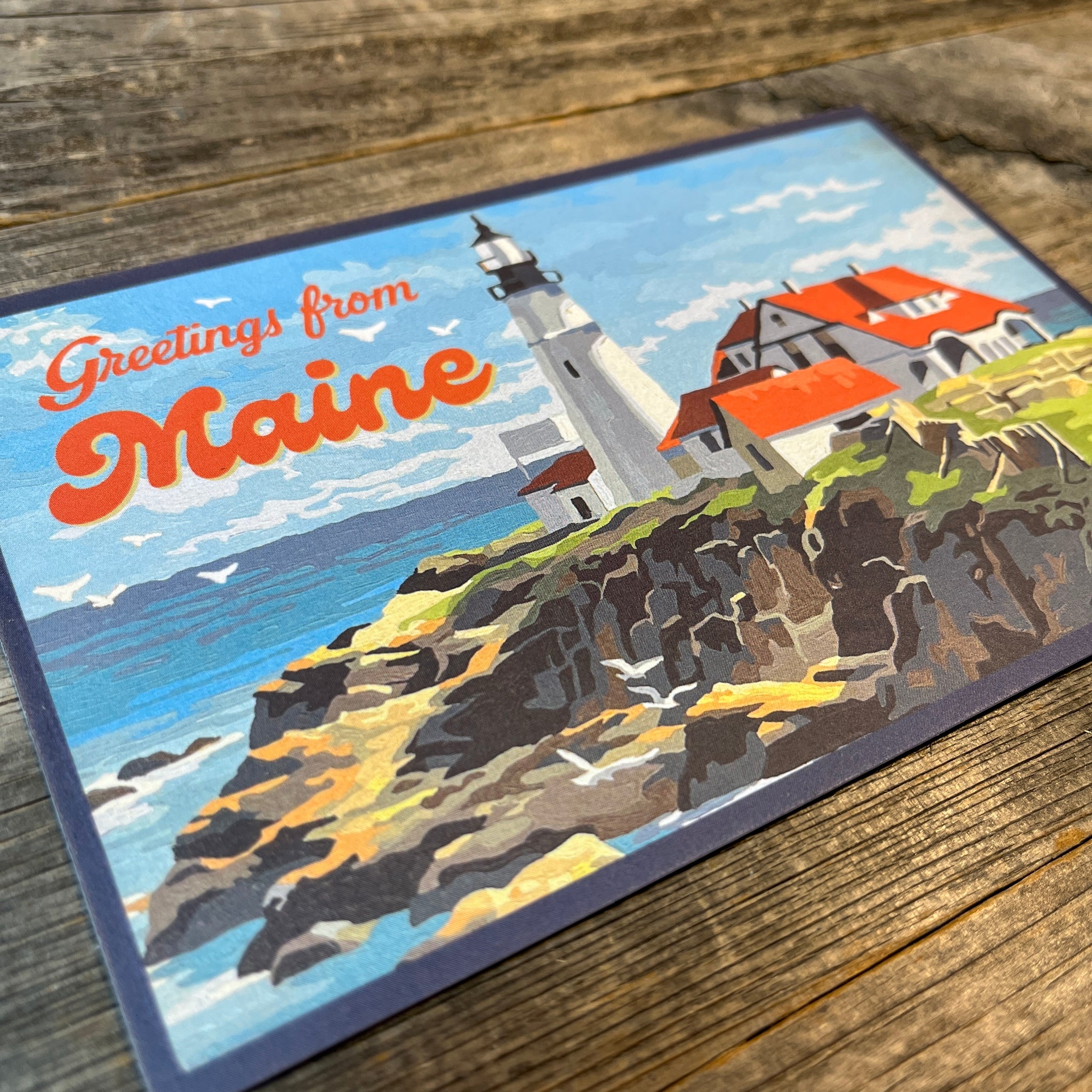 Greetings From Maine Lighthouse Postcard