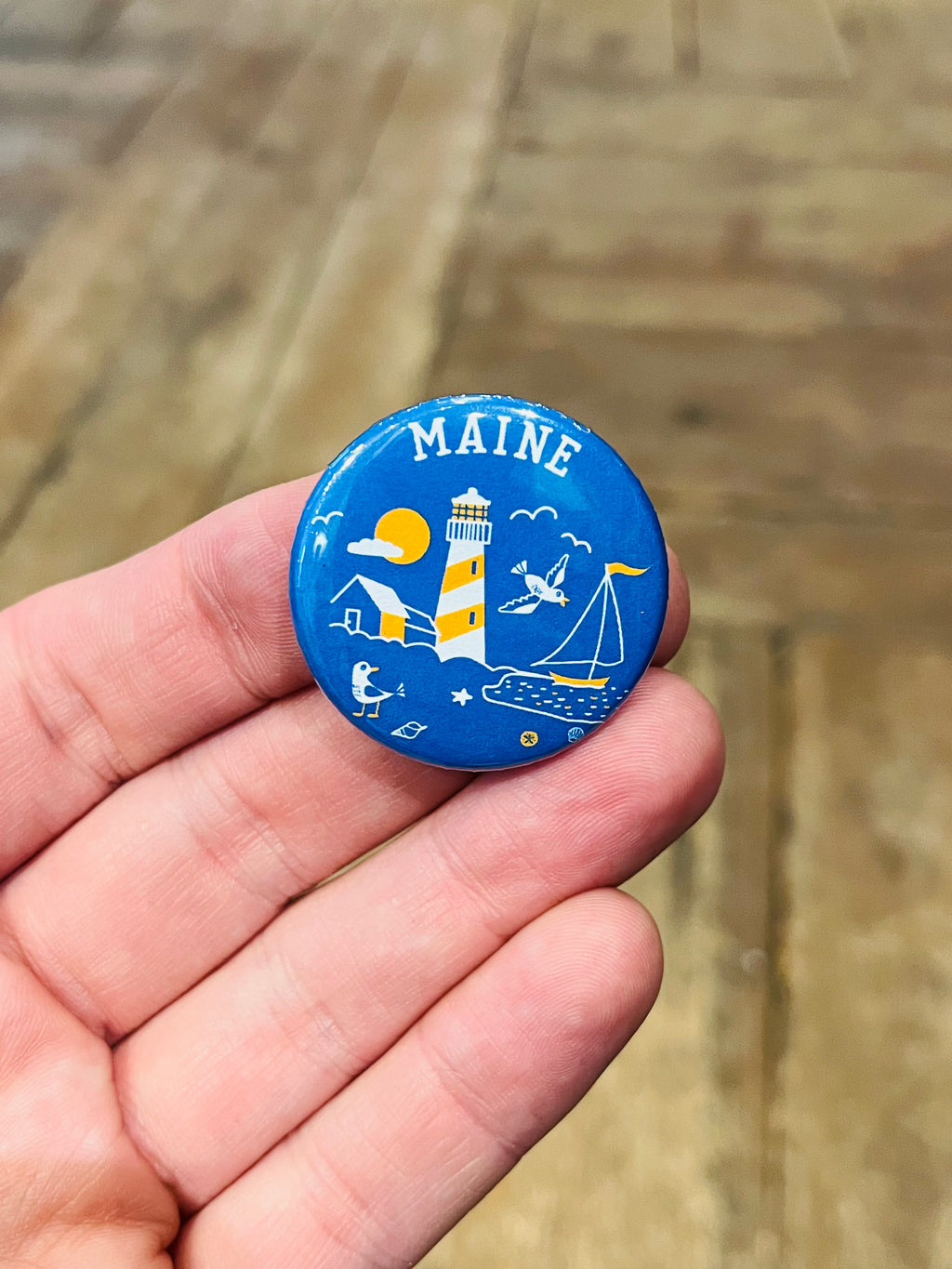 Maine Lighthouse P+C 1.5in Pin