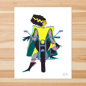 “Bride of Frank Biker” 8x10in Art Print by Liz Long