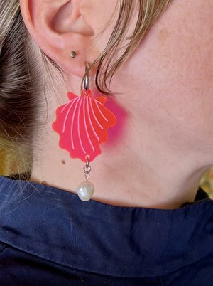 Shell Earrings With Pearls