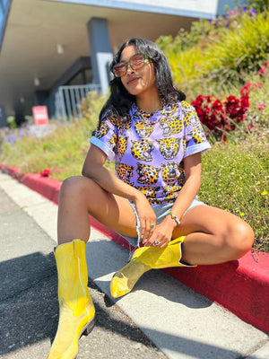 Cheetah Head Oversized Tee