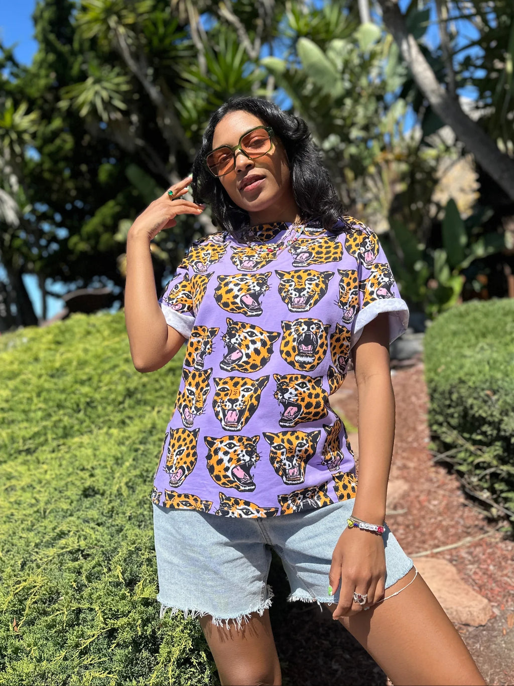 Cheetah Head Oversized Tee