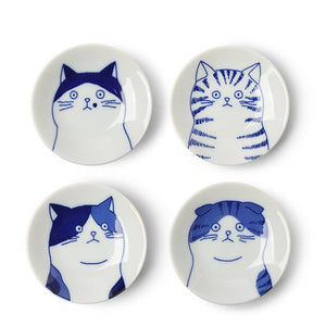 Cat Faces Plates Set of 4