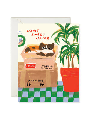 Cat New Home Housewarming Card