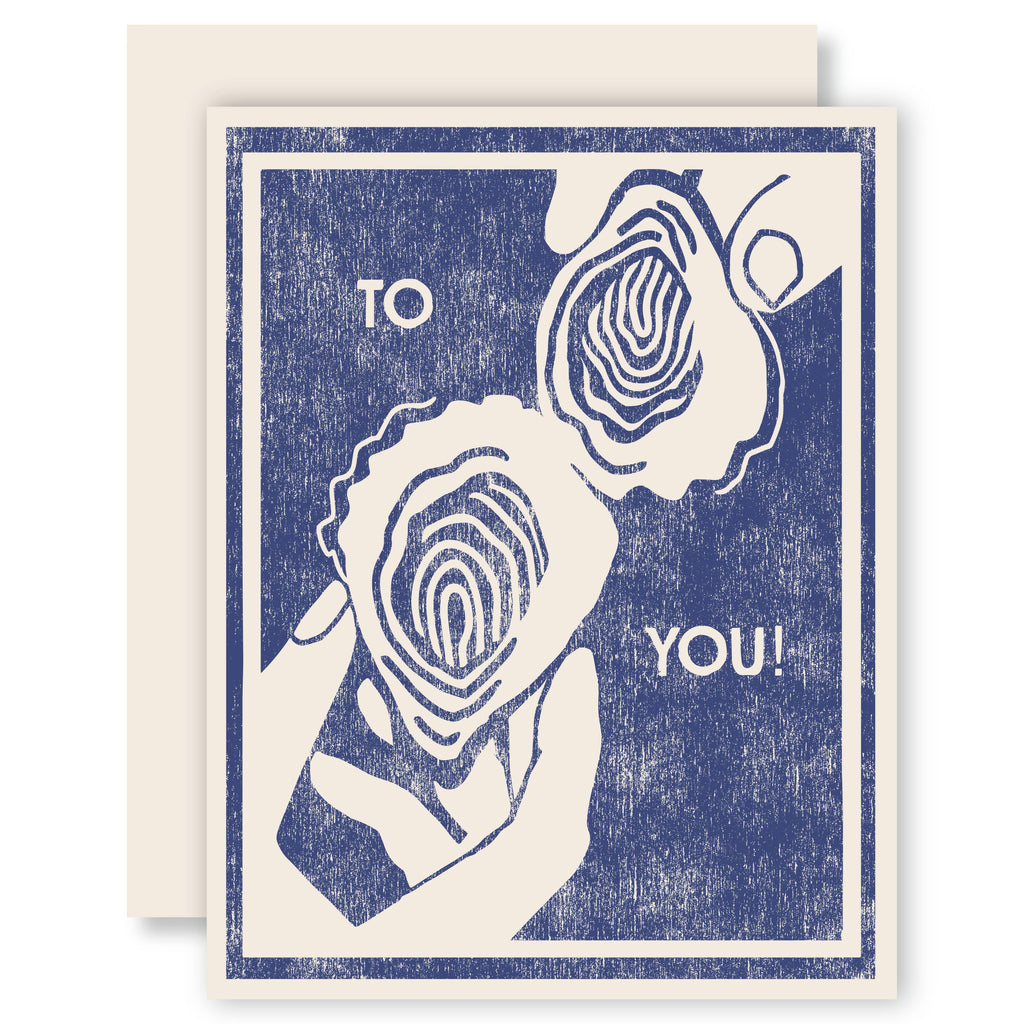 To You Oyster Cheers Letterpress Card