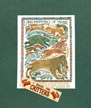 Land Mammals of Maine Print