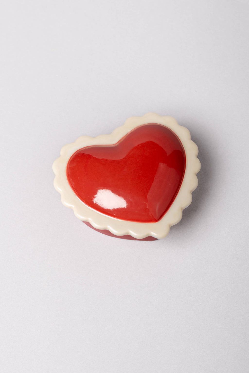 Ceramic Heart Shaped Trinket Box