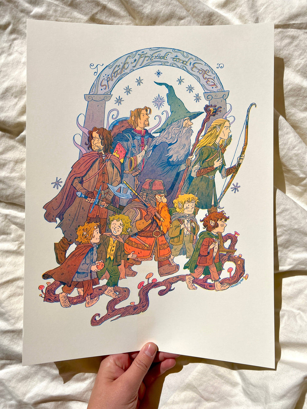 Lord of the Rings, Fellowship Riso Print