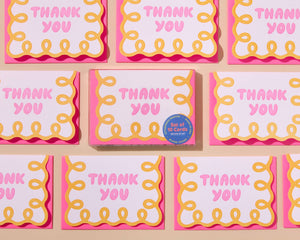 Yellow/Pink Coquette Thank You Card Set (10)