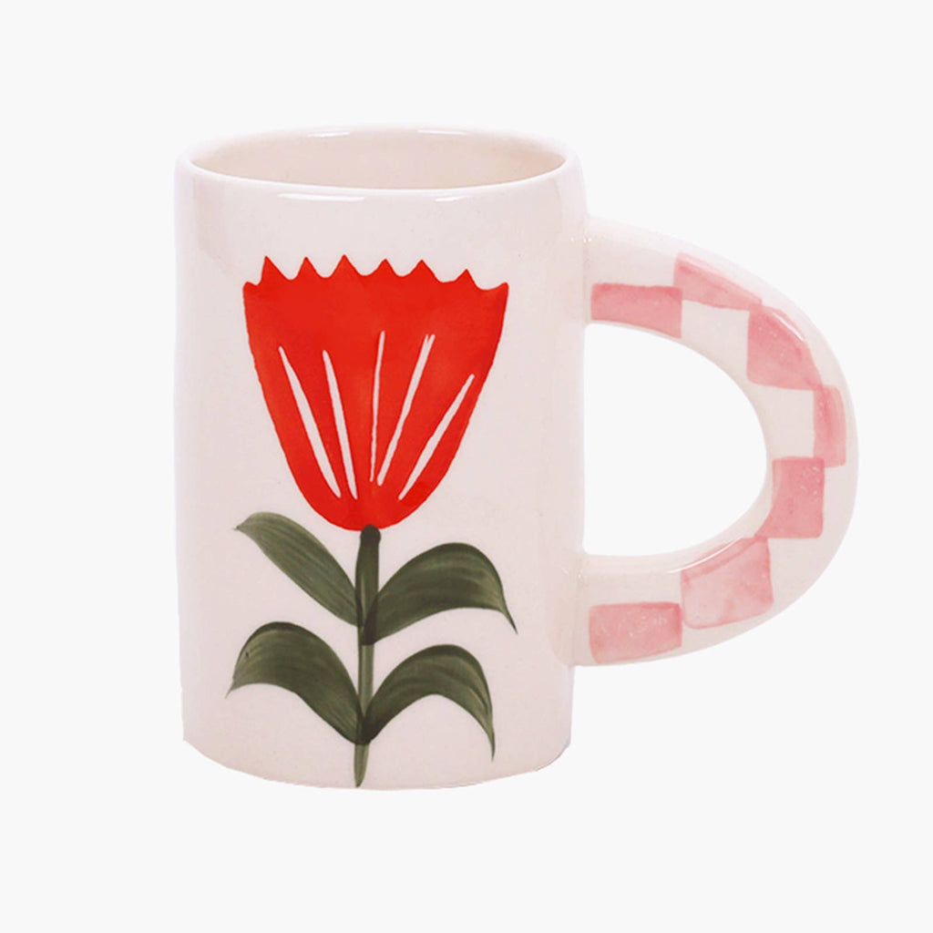 Red Floral Mug