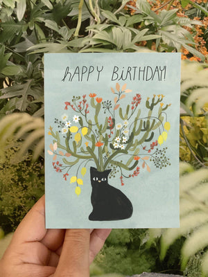 Happy Birthday Black Cat Card