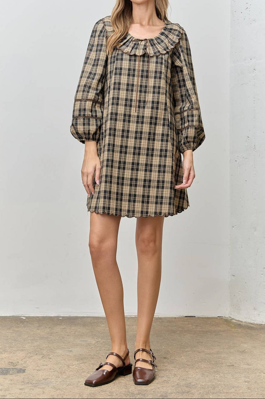 Plaid Ruffle Dress