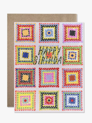 Happy Birthday Crochet Quilt Card