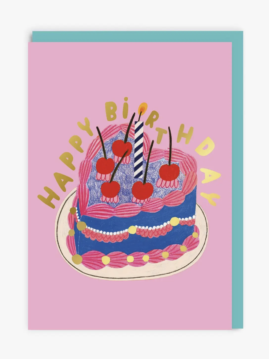 Birthday Heart Cake Card