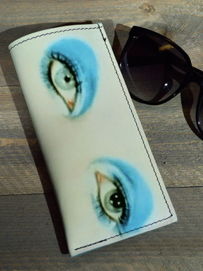 Bowie Eyes Leather Eyeglasses Case