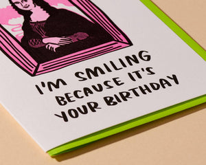 Mona Lisa Letterpress Birthday Card