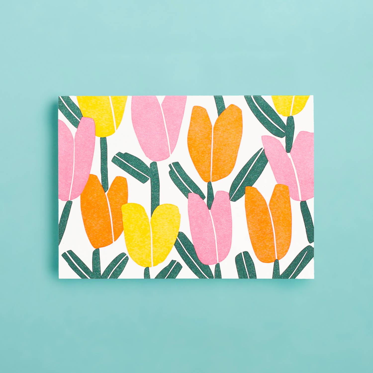 Paper Cut Tulips Pattern Letterpress Card Box Set