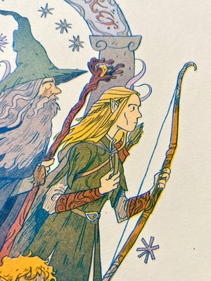 Lord of the Rings, Fellowship Riso Print
