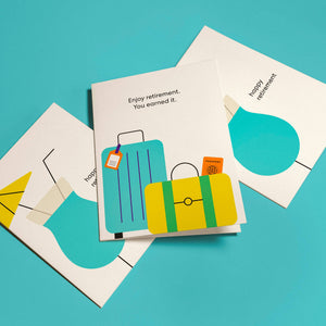 Retirement Travel Luggage Greeting Card