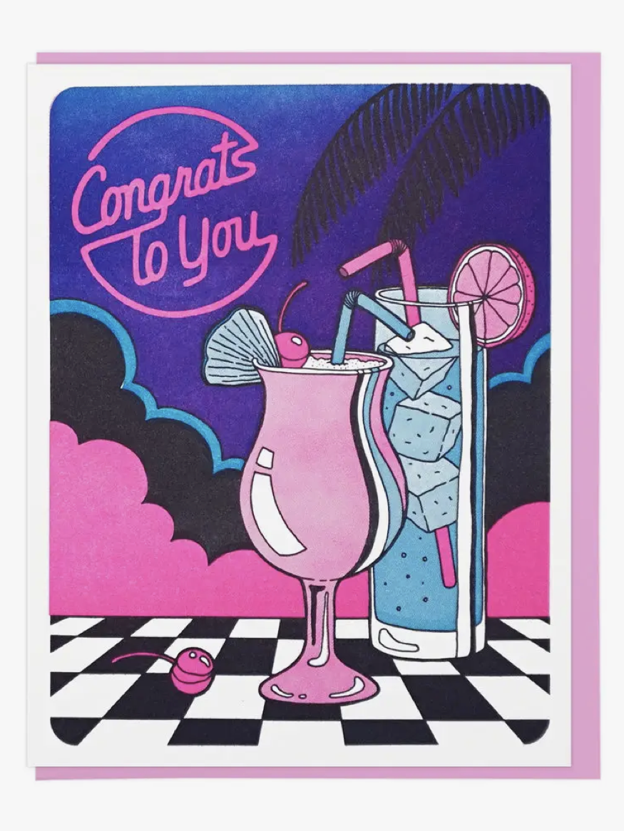 Congrats To You Cocktails Card
