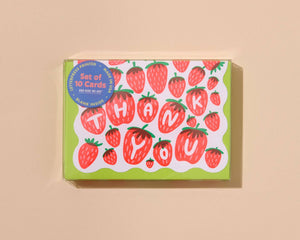 Strawberry Letterpress Thank You Card Set (10)