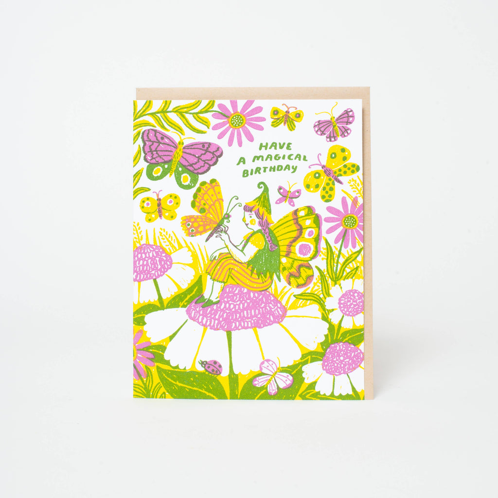 Magical Birthday Fairy Letterpress Greeting Card