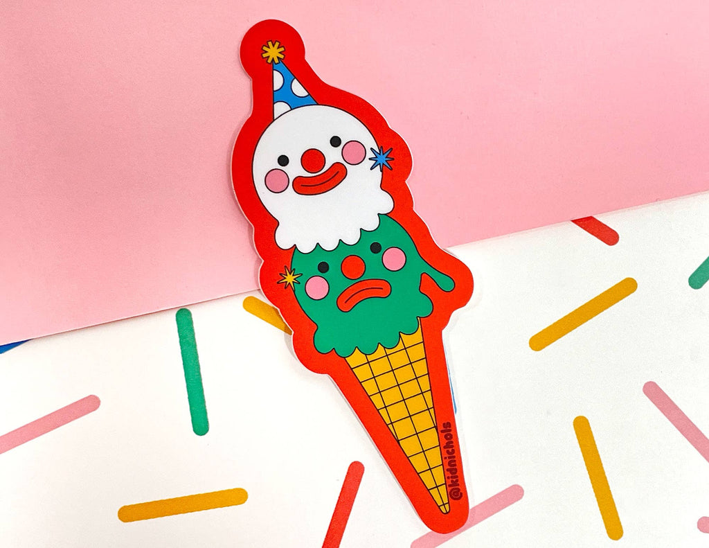 Happy Sad Ice Cream Sticker