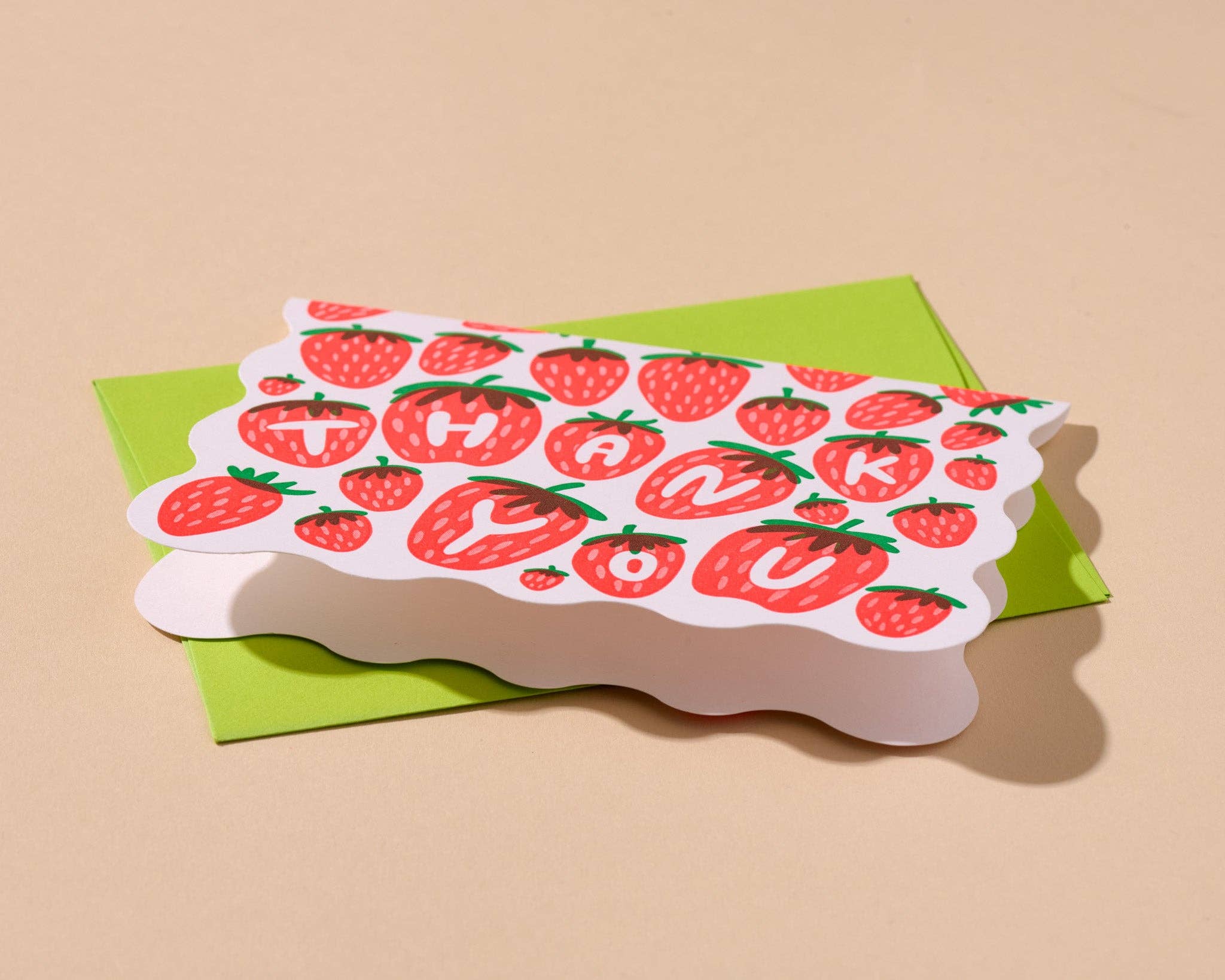 Strawberry Letterpress Thank You Card Set (10)
