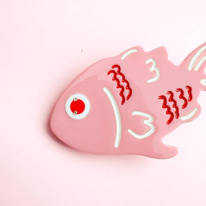 Pink Fish Alligator Hair Clip