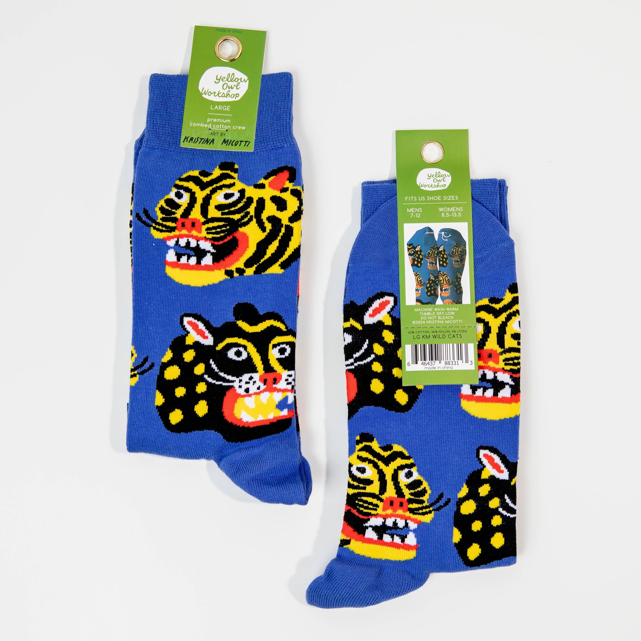 Large Kristina Micotti Wild Cats Socks