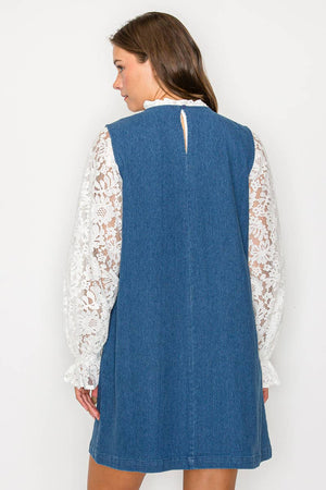 Scallop Denim Dress
