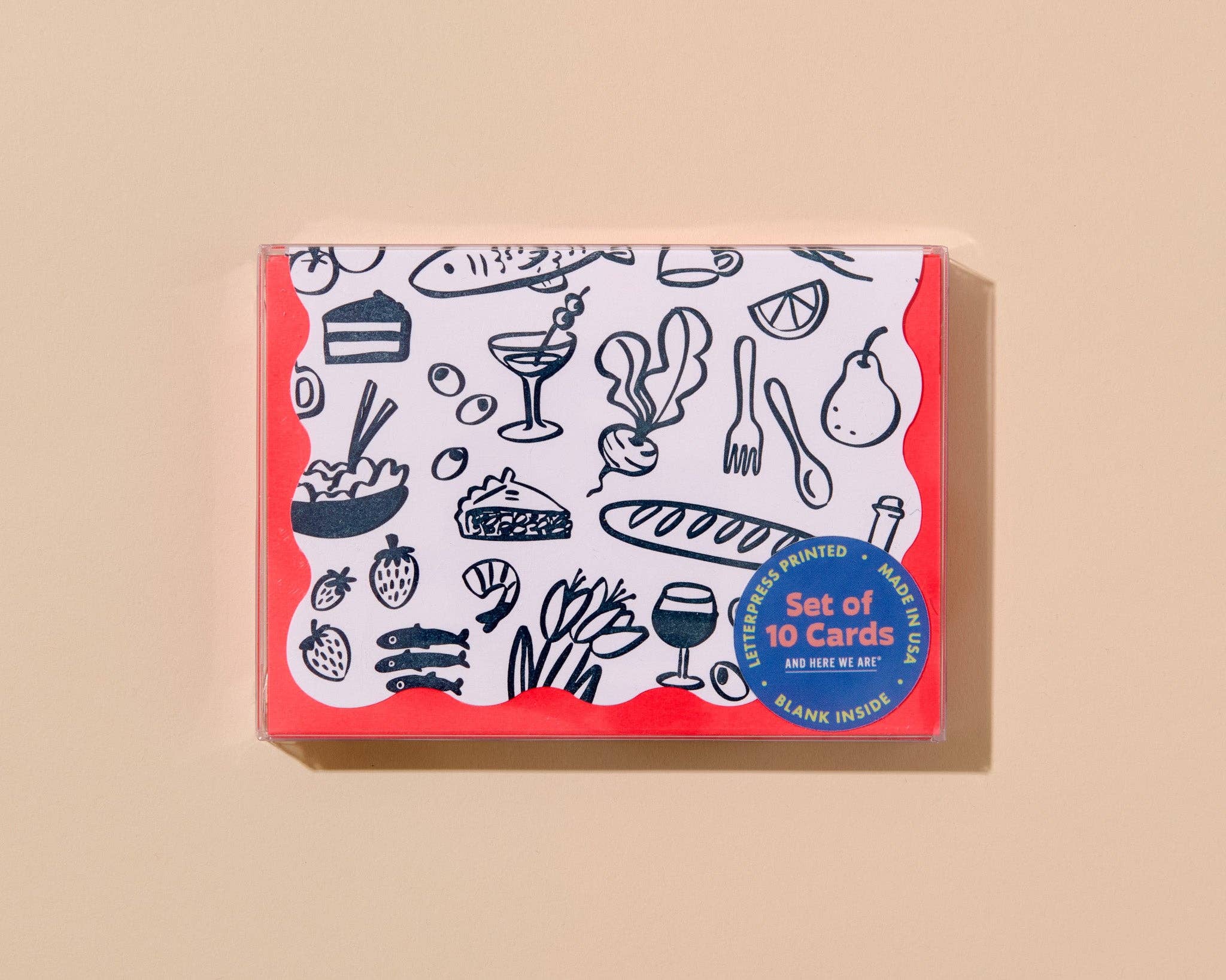 Icons Scalloped Card Set (10) Letterpress