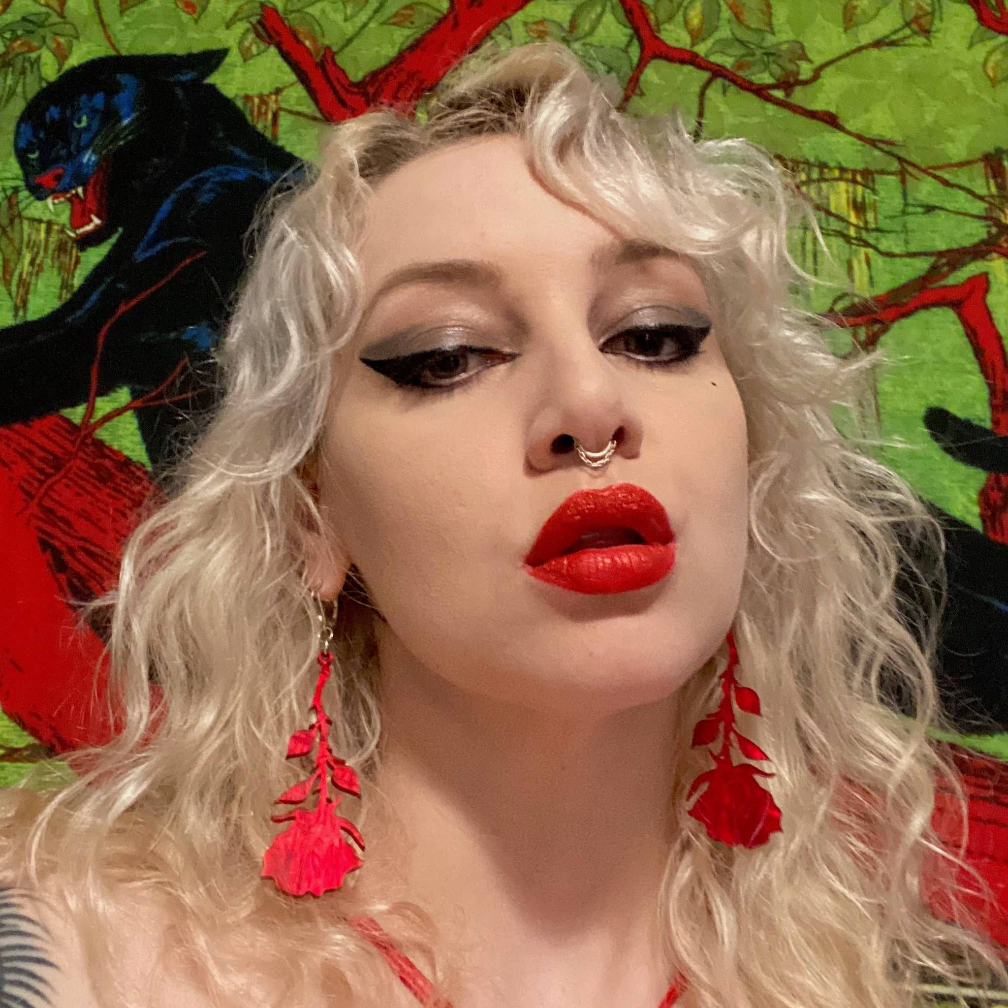 Hanging Rose Earrings