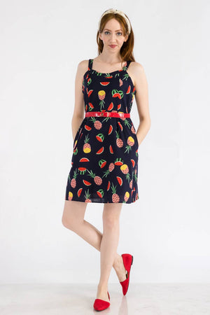 Navy Summer Fruit Dress