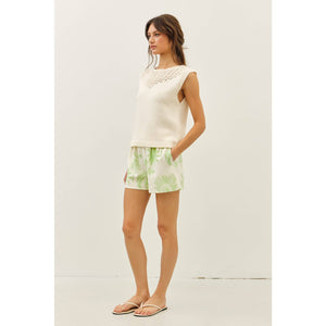 Open Knit Sweater Tank Top