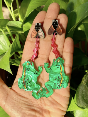 Frog & Fly Earrings