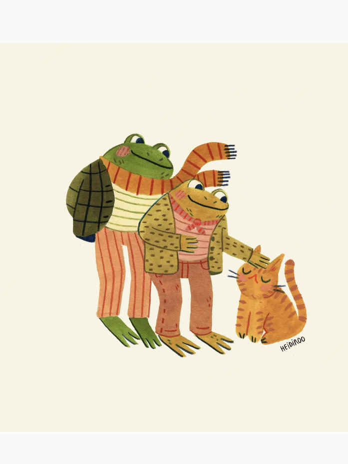 Frog Toad Cat Print