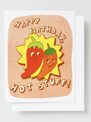 Happy Birthday Hot Stuff Peppers Card
