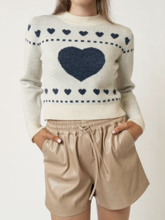 Heart Cropped Sweater