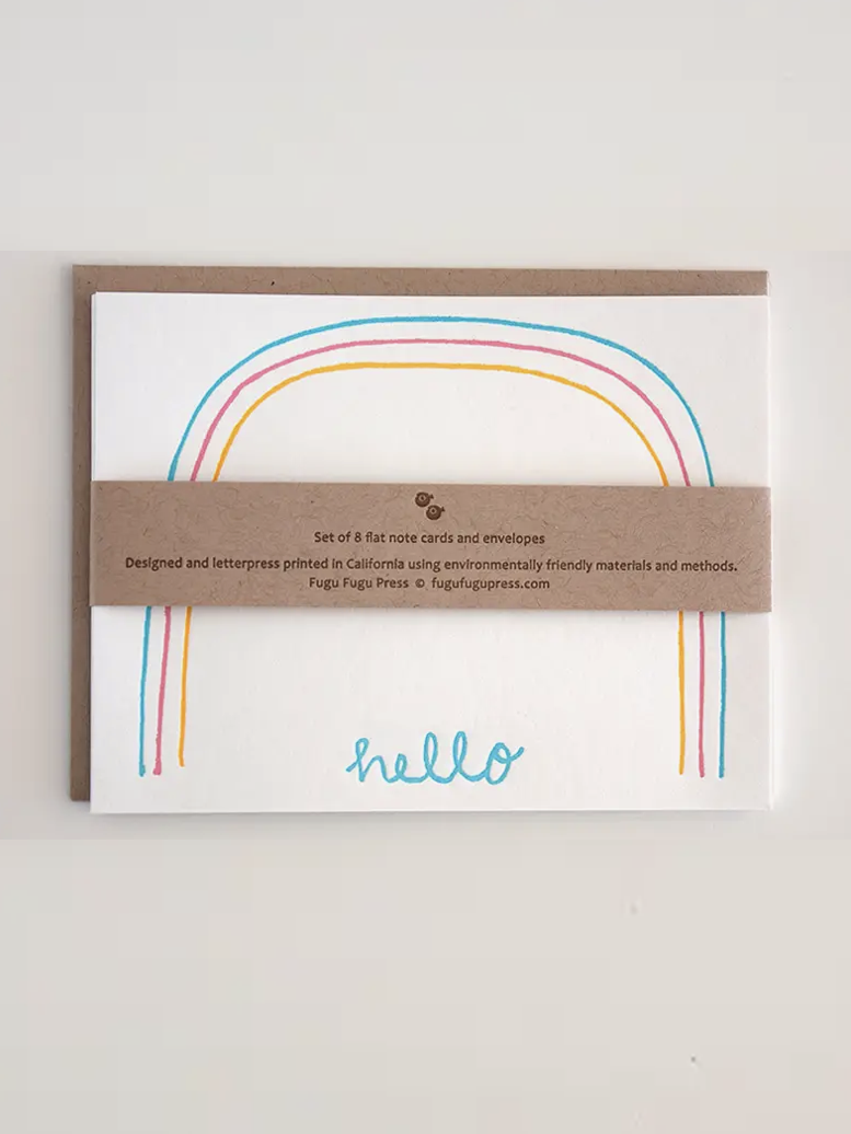 Hello Rainbow Note Card Set