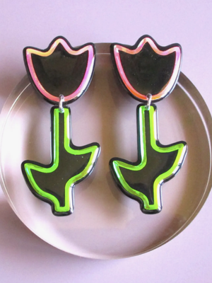 Holographic Tulip Earrings