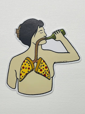 “Pizza Lung” Jo Moyer-Battick Sticker
