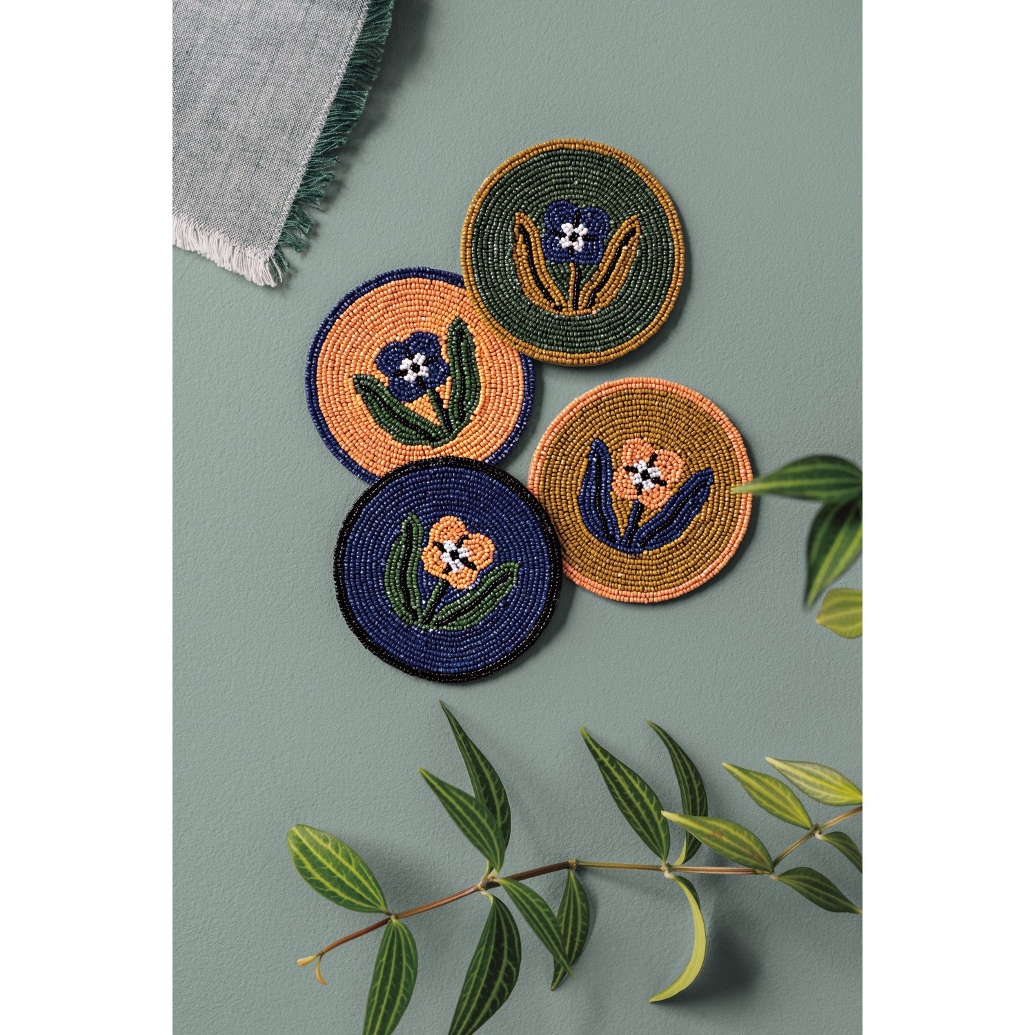 Beaded Teppi Coaster Set
