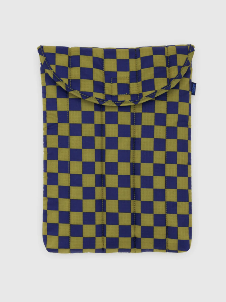 Pear Navy Check Laptop Sleeve