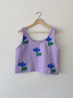 Lilac Linen Top