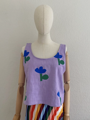 Lilac Linen Top