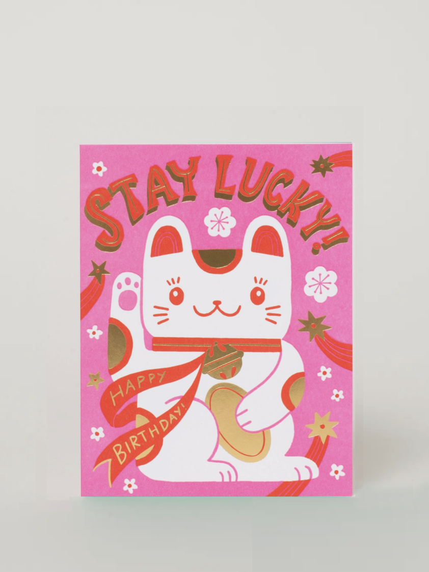 Stay Lucky Cat Card