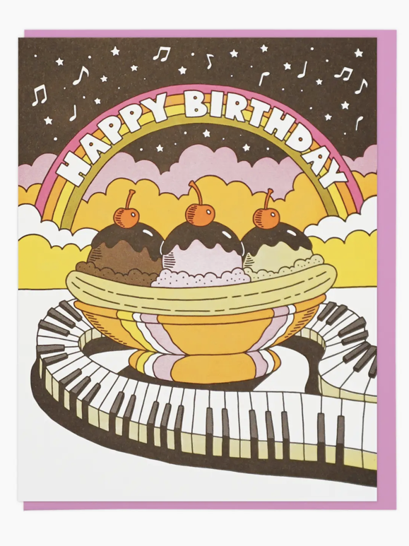 Happy Birthday Musical Banana Split Card