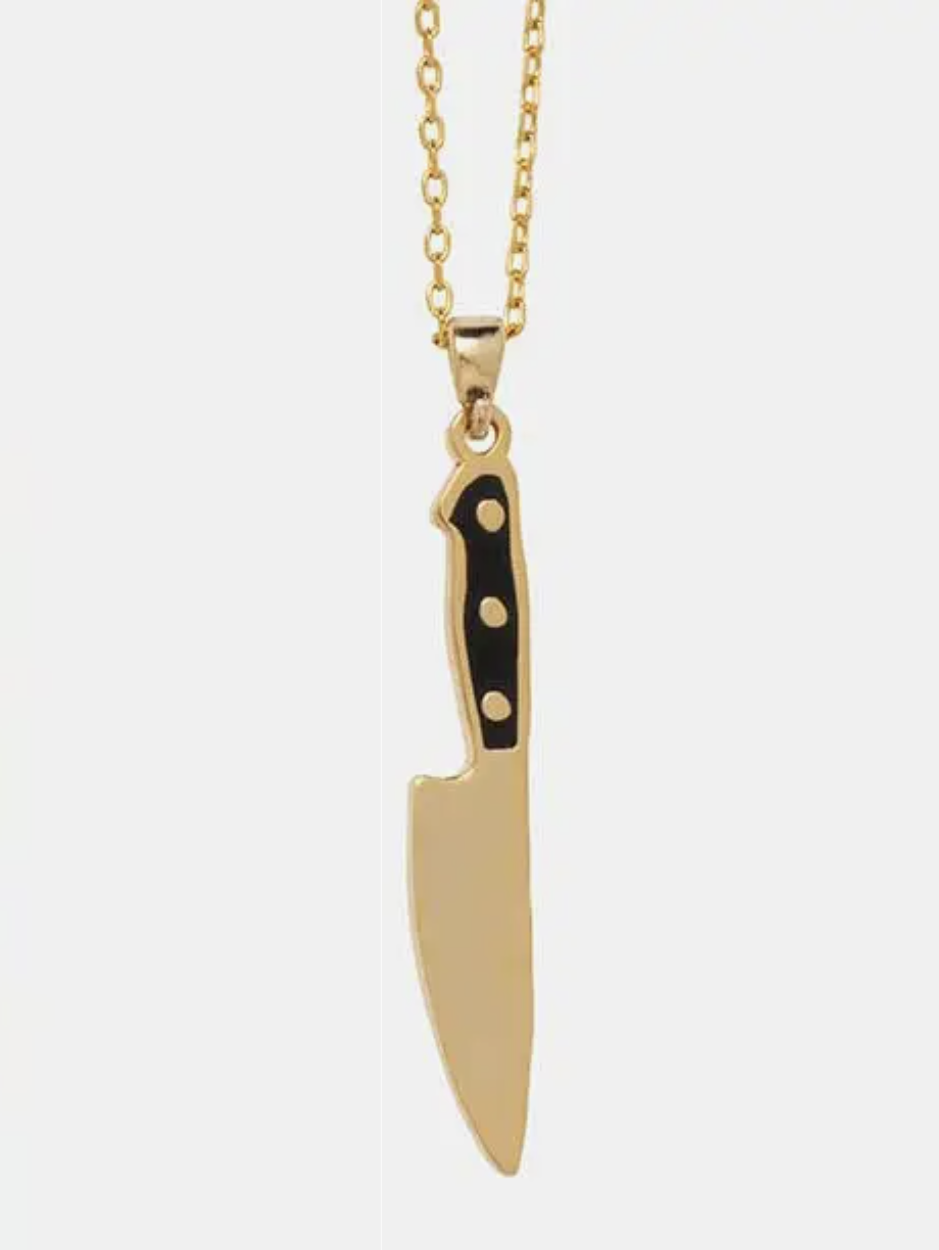 Knife Double Sided Pendant Necklace