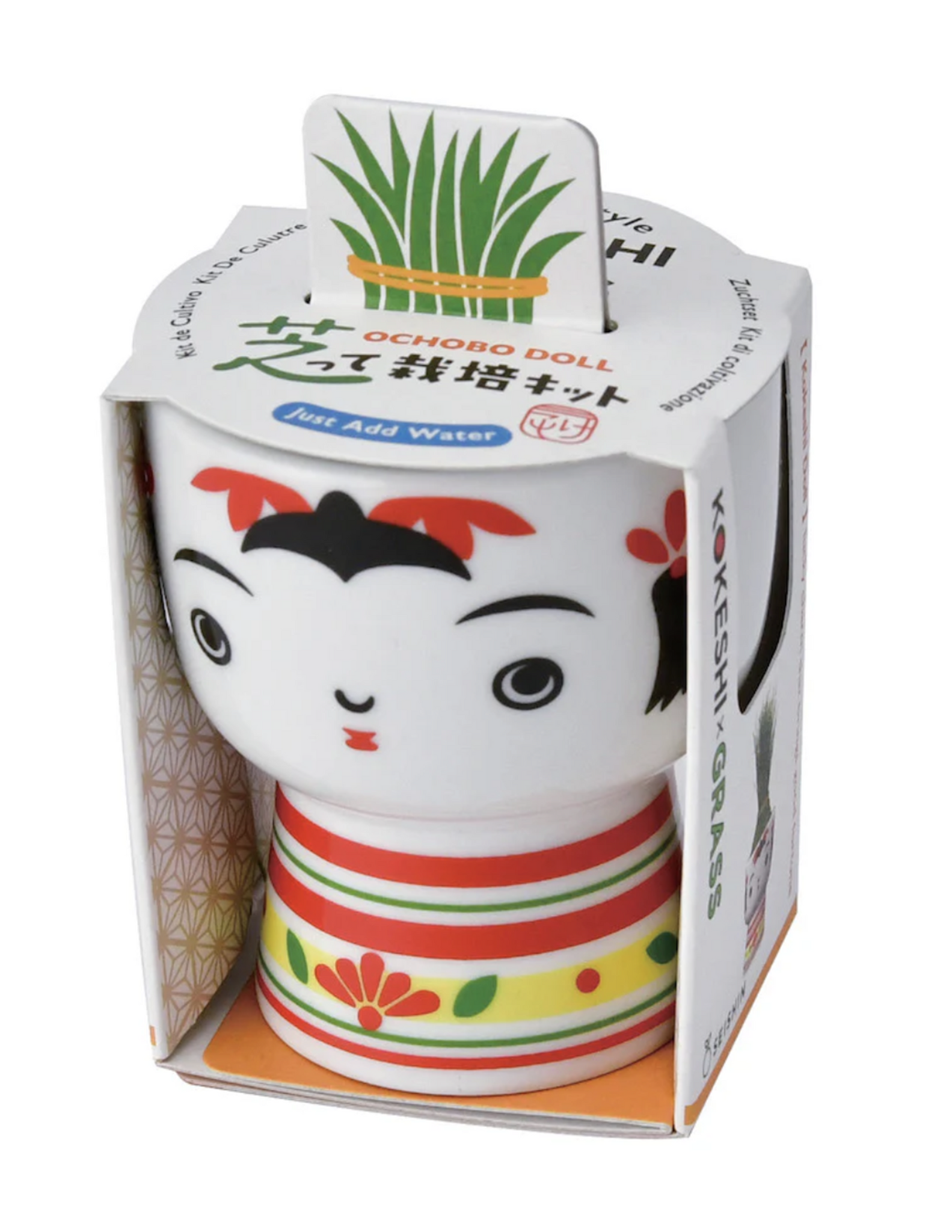 Kokeshi Green – Pinecone+Chickadee